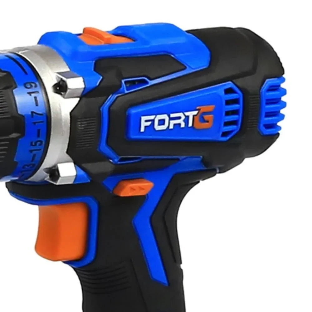 Furadeira Parafusadeira de Impacto 1/2 Pol. 20V com Bateria Carregador Rápido Bivolt e Maleta com Acessórios FORTGPRO-FG3000XS1