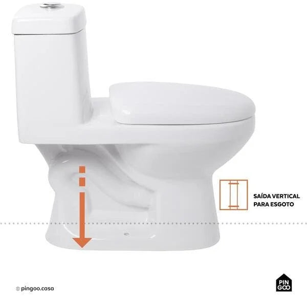 Vaso Sanitário Monobloco Caixa Acoplada Privada Taquaras Pingoo.casa - Branco