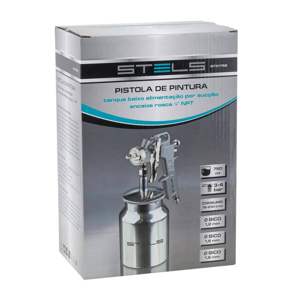 Pistola de Pintura Sucção 750ml Stels