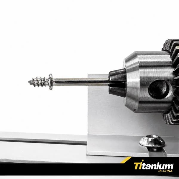 Mini Torno Mecanico para Madeira 96W 50mm - Titanium Platina