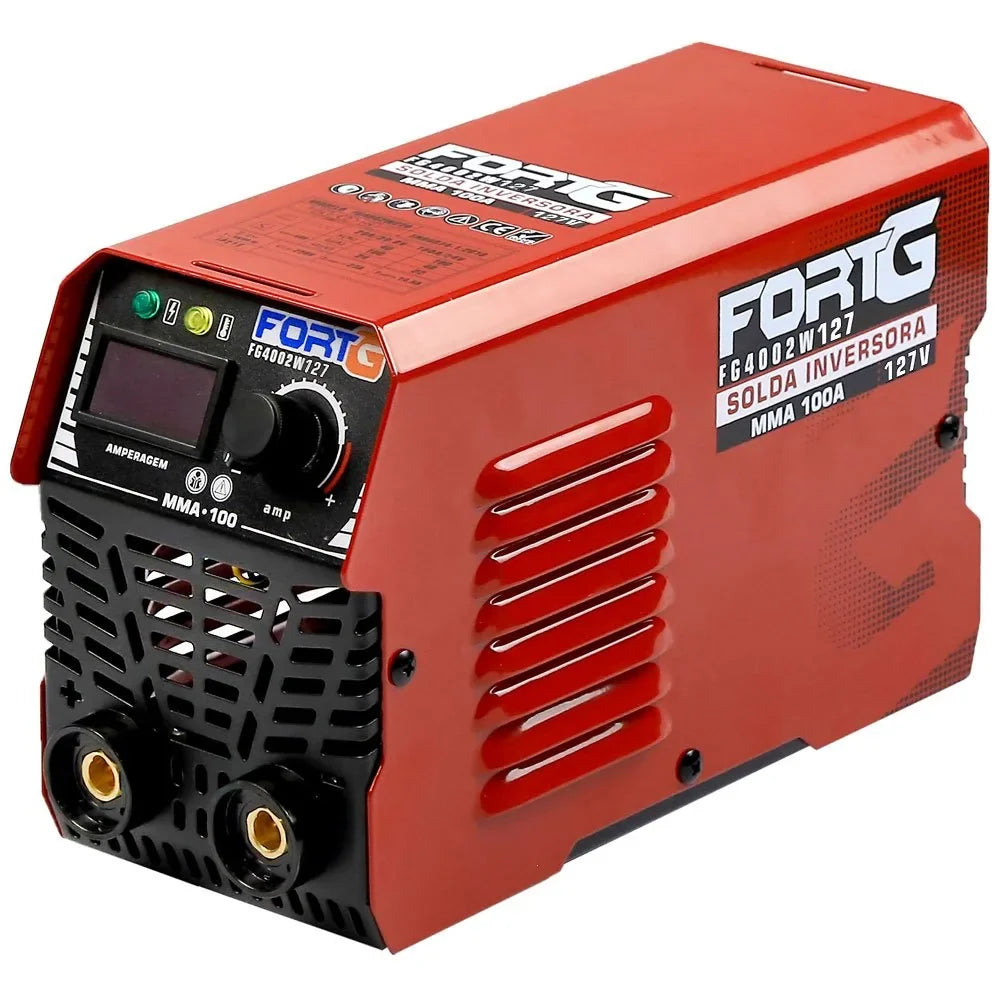 Máquina de Solda Inversora FG4002W127 MMA 100A 127V com Display Digital – Mini Profissional FORTGPRO-FG4002W