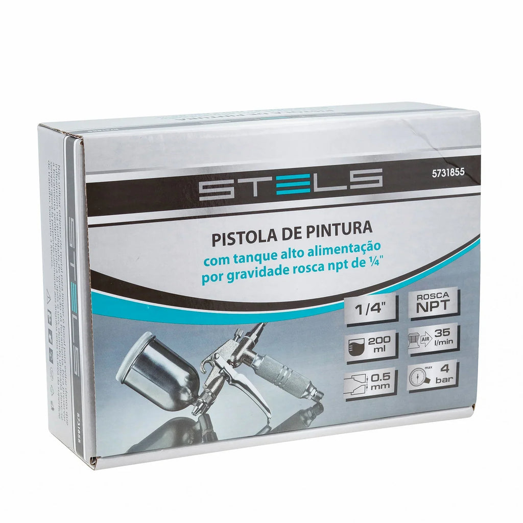 Pistola de Pintura Tipo Gravidade 0,5mm Stels