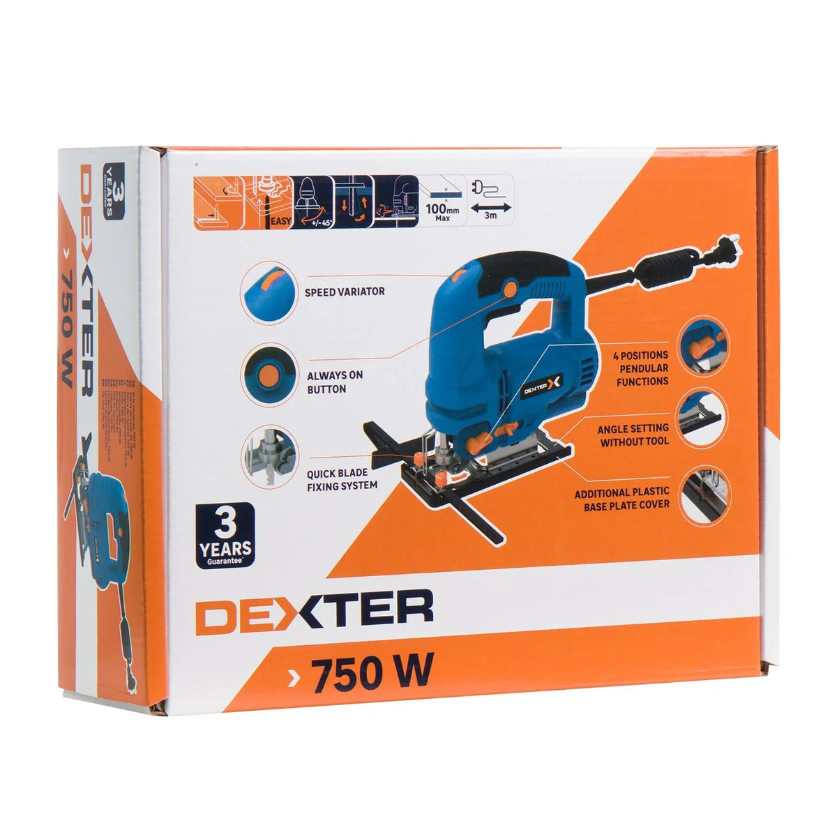 Serra Tico-Tico Elétrica Dexter 220V 750w Jig para Madeira, Metal, Plástico, Drywall