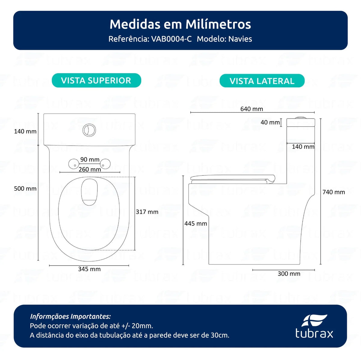 Vaso Sanitário Monobloco Produzido Em Cerâmica Com Acessórios Navies - VAB0004-C