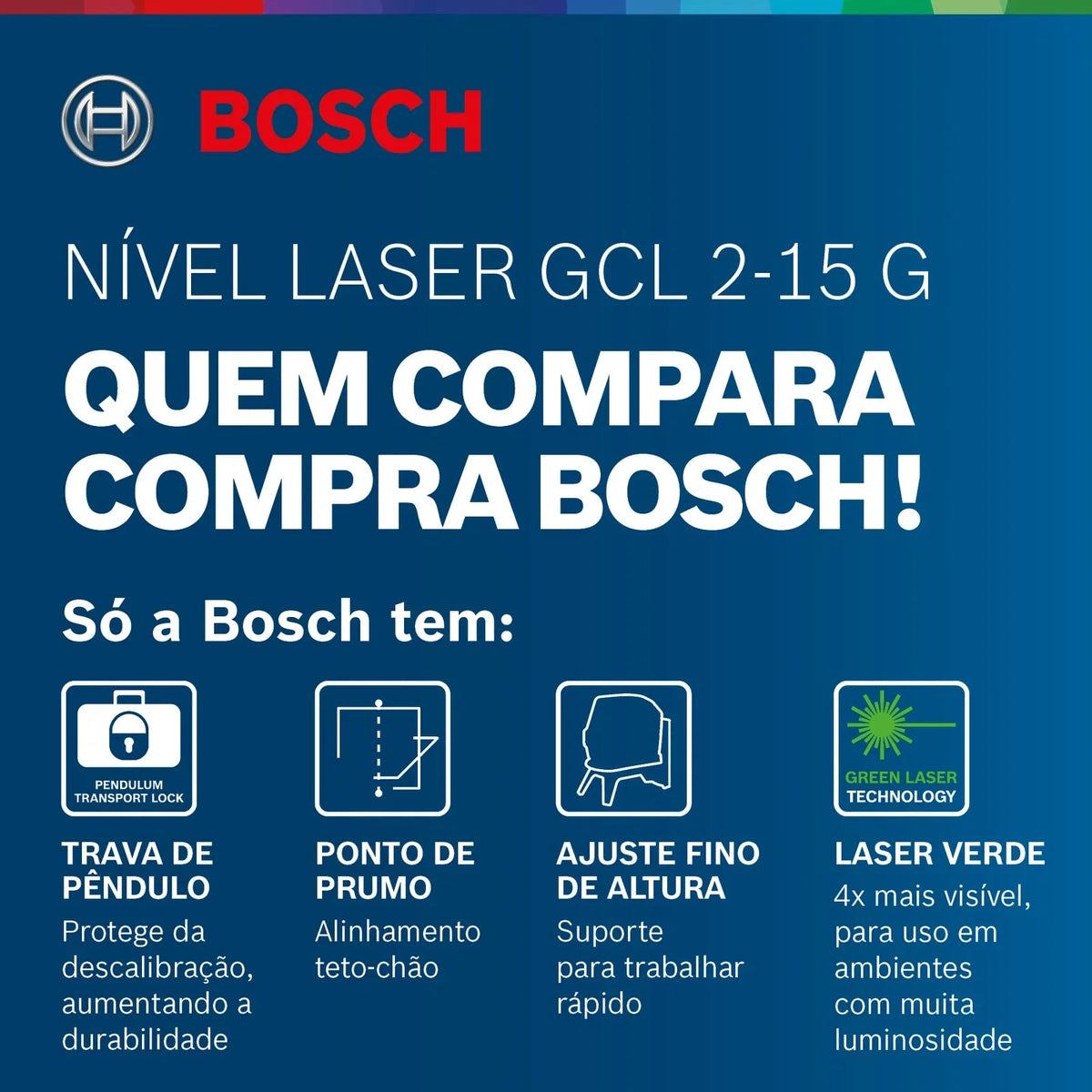Nível a Laser Bosch Verde 15 metros GCL 2-15 G