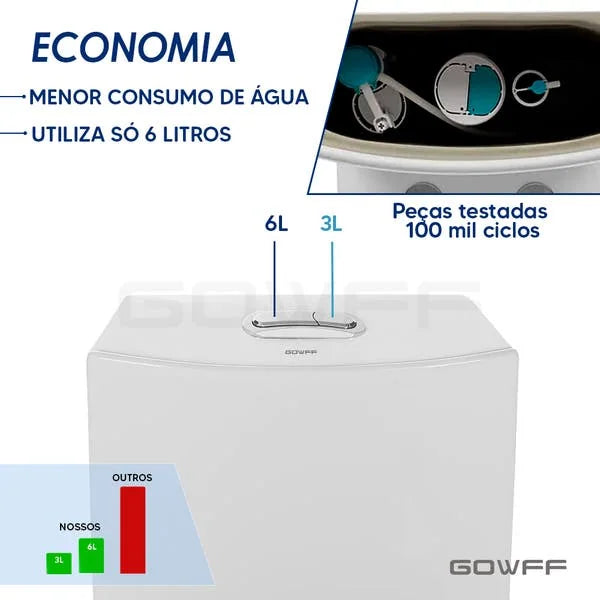 Vaso Sanitário Monobloco Rubi Completo Caixa Acoplada