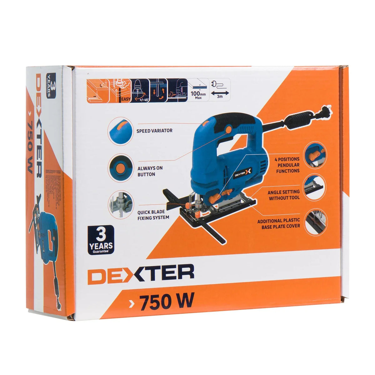 Serra Tico-Tico Elétrica Dexter 127V (110V) 750w Jig para Madeira, Metal, Plástico, Drywall