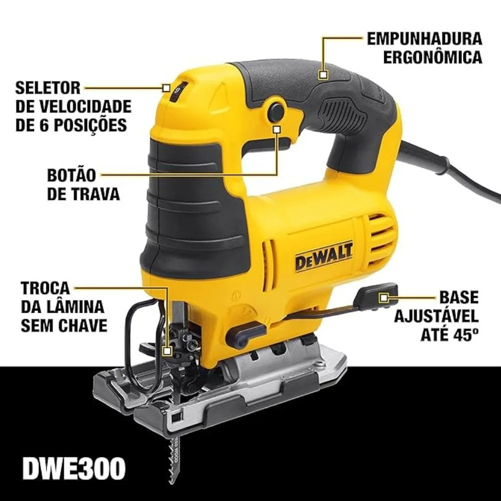 Serra Tico Tico 650W 220V com Ação Pendular DEWALT-DWE300