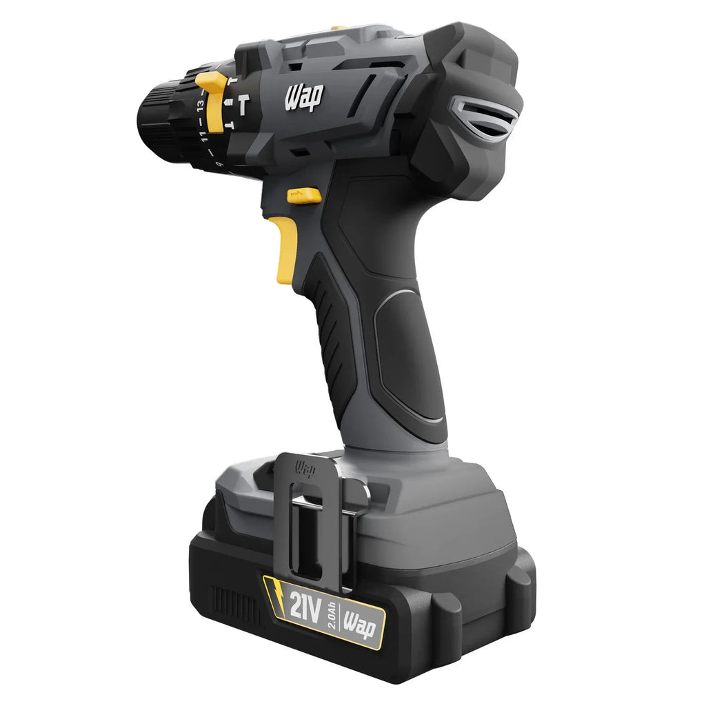 Furadeira e Parafusadeira de Impacto Wap K21 ID01 a Bateria 21V 3/8" com Maleta, Carregador e Bateria