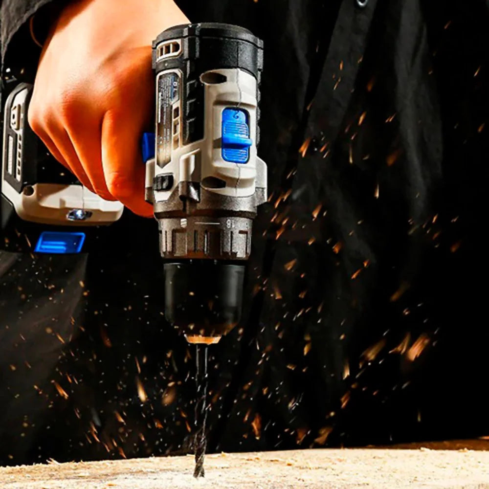 Parafusadeira Furadeira Brushless 3/8 Pol. 20V com 2 Baterias 1,5Ah Lí-Íon Carregador Bivolt e Maleta com Acessórios DEKO-DKBL20DU3-S3