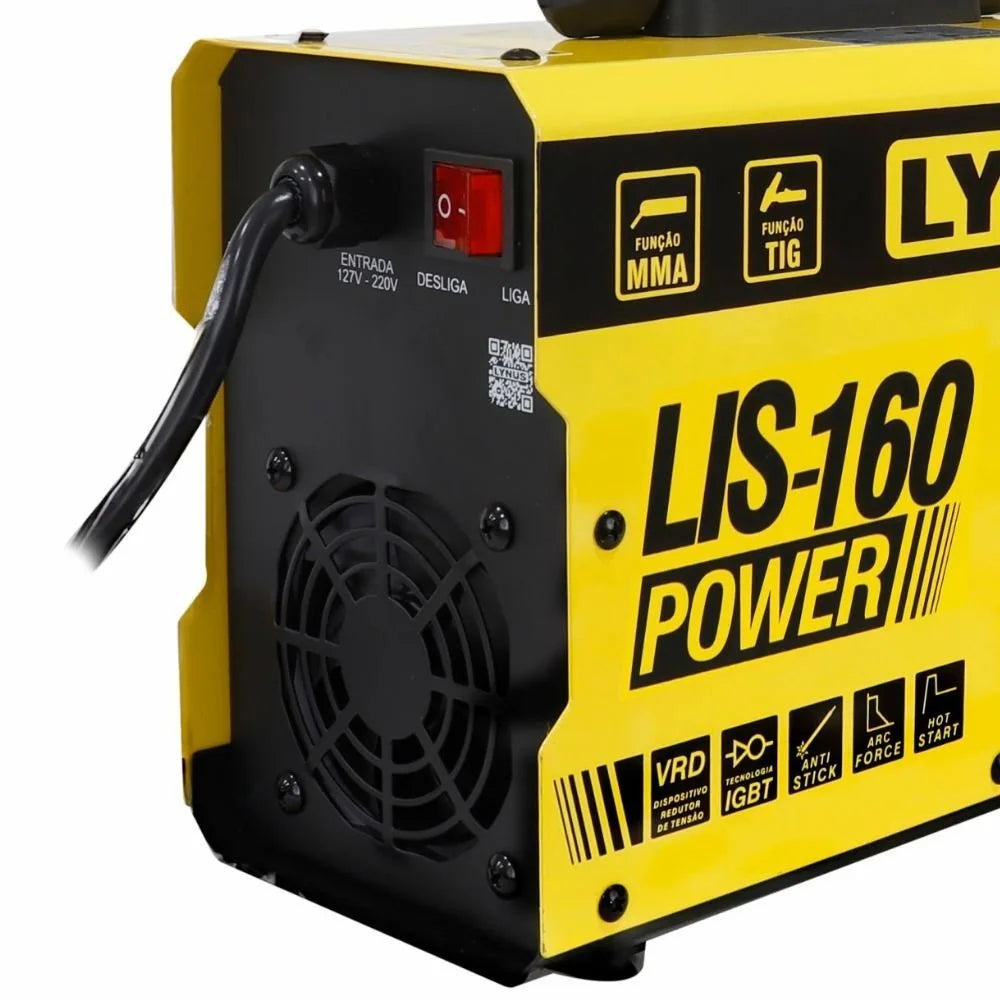 Máquina de Solda Inversora MMA LIS-160 Power 160A Bivolt com Display LCD LYNUS-000109677