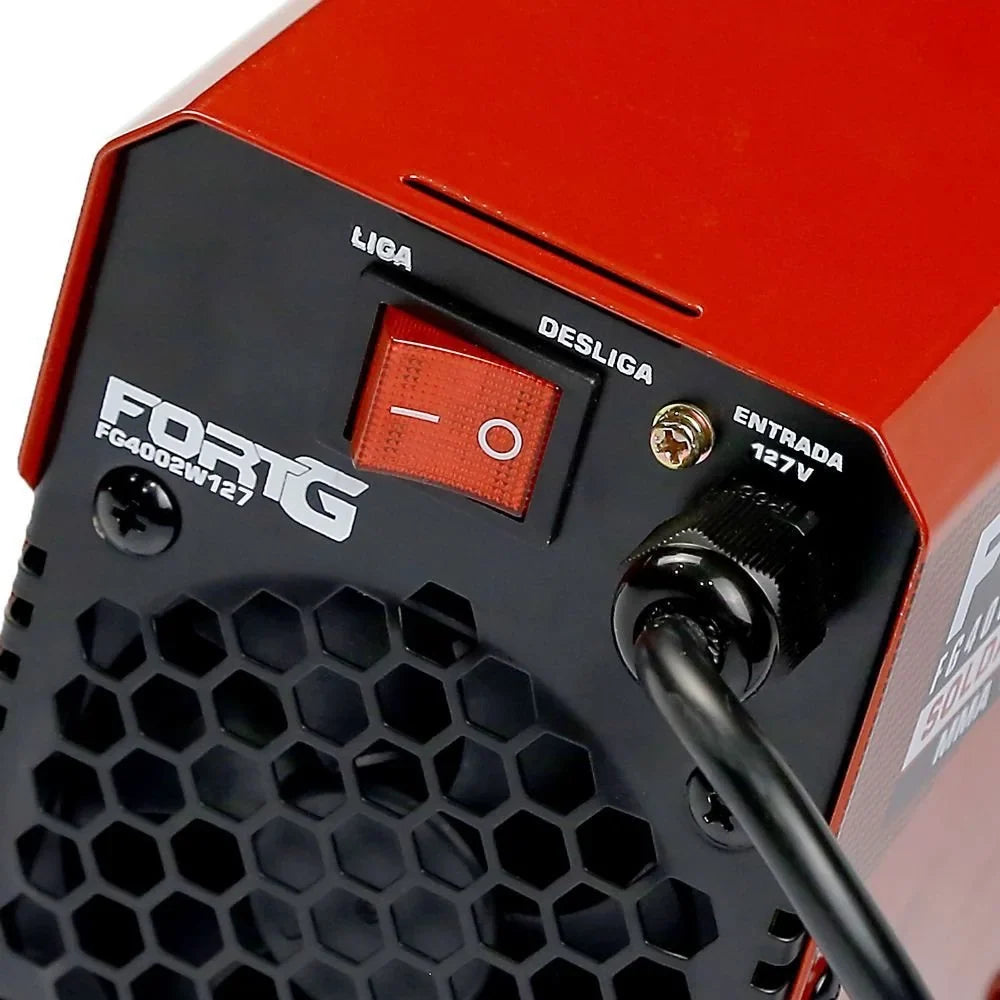 Máquina de Solda Inversora FG4002W127 MMA 100A 127V com Display Digital – Mini Profissional FORTGPRO-FG4002W