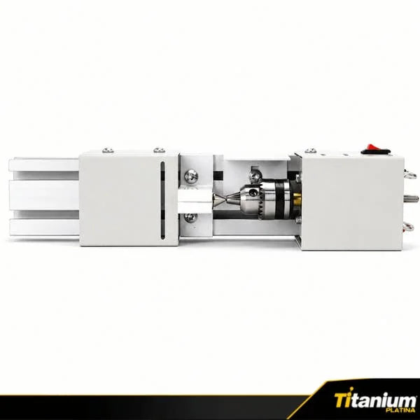 Mini Torno Mecanico para Madeira 96W 50mm - Titanium Platina