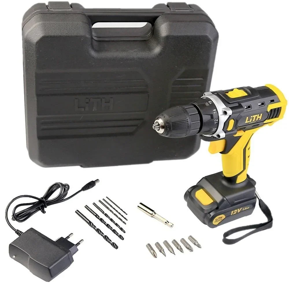 Parafusadeira Furadeira 3/8 Pol. a Bateria 12V com Maleta e Acessórios LITH-LT7035XS1