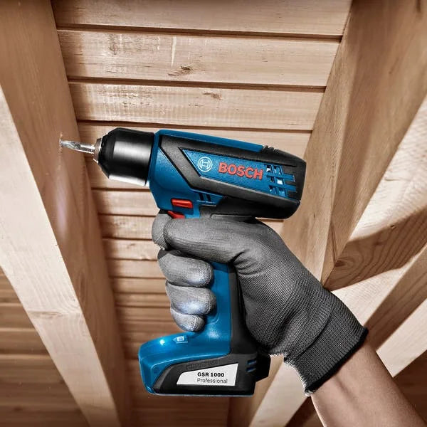 Furadeira e Parafusadeira Bosch GSR 1000 a Bateria 12V 1/4" com Carregador, 10 Bits e Extensor Universal