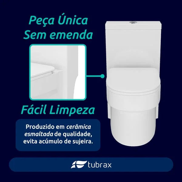 Vaso Sanitário Monobloco Produzido Em Cerâmica Com Acessórios Navies - VAB0004-C