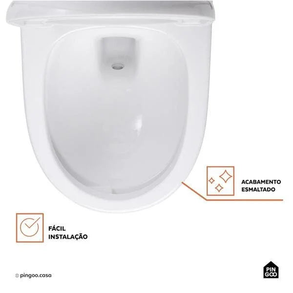 Vaso Sanitário Monobloco Caixa Acoplada Privada Taquaras Pingoo.casa - Branco