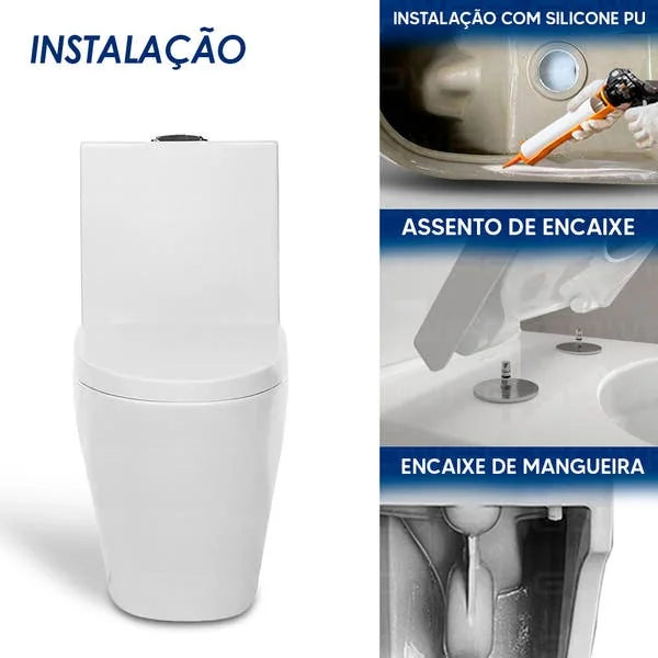 Vaso Sanitário Monobloco Turquesa Completo Caixa Acoplada