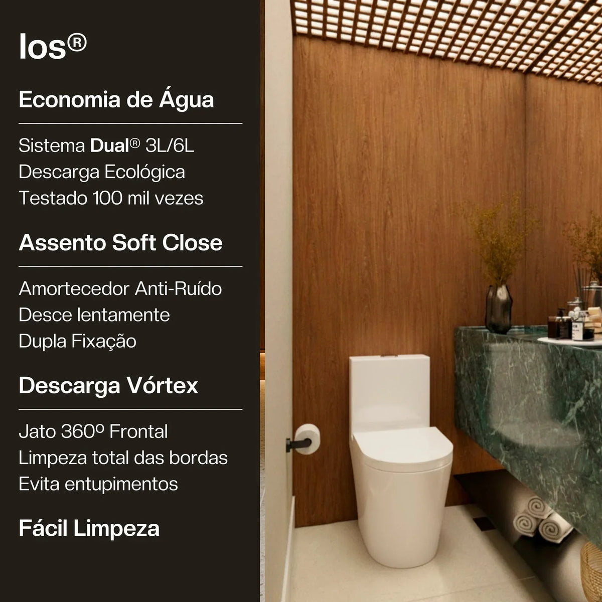 Vaso Sanitário Monobloco Ios Privada Caixa Acoplada Oslo Branca Completa Banheiro Grande