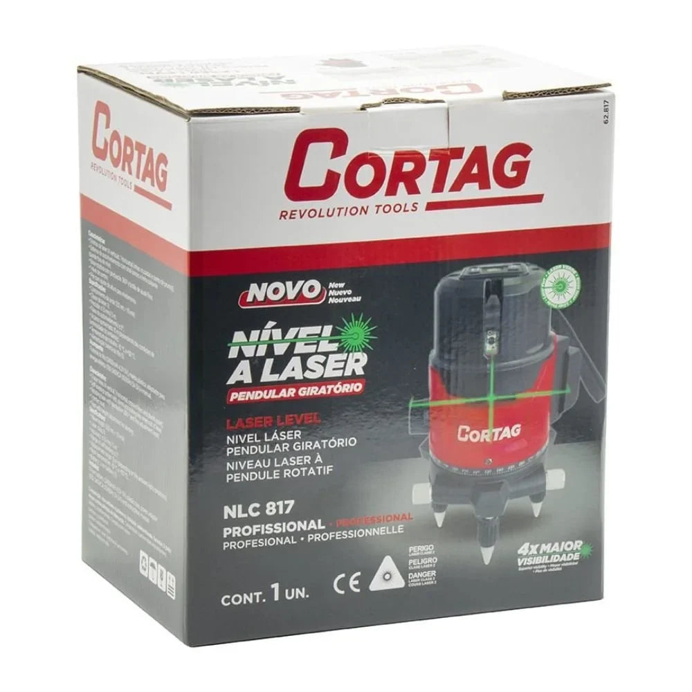 Nível a Laser Verde Pendular Giratório NLC817 CORTAG-62817