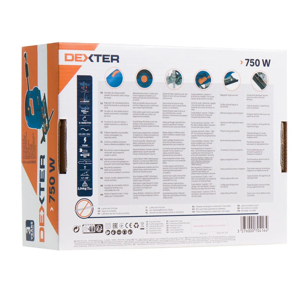 Serra Tico-Tico Elétrica Dexter 220V 750w Jig para Madeira, Metal, Plástico, Drywall