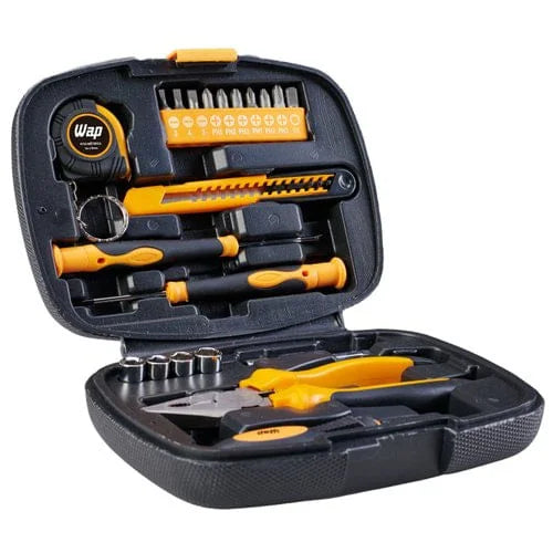 Kit de Ferramentas Manuais WAP MKF21 com 21 Peças e Maleta Organizadora Amarelo