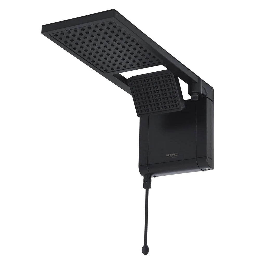 Chuveiro Elétrico Eletrônico 7800w Preto Fosco Quadrado Acqua Duo Ultra Lorenzetti