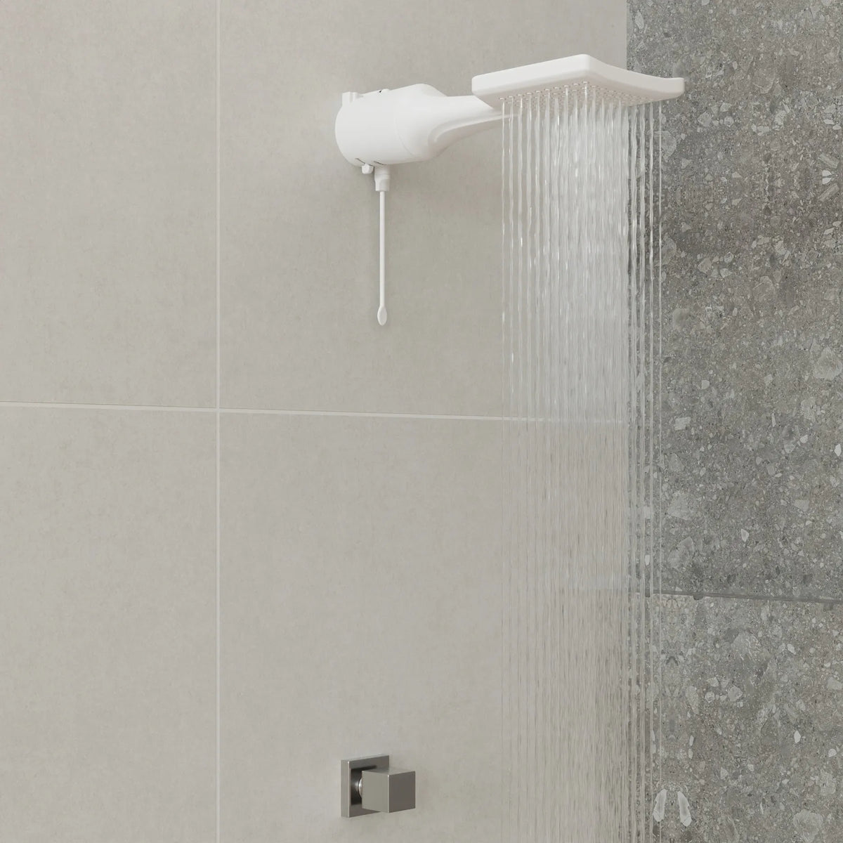 Chuveiro Elétrico Eletrônico 7500w Branco Quadrado Loren Shower Lorenzetti