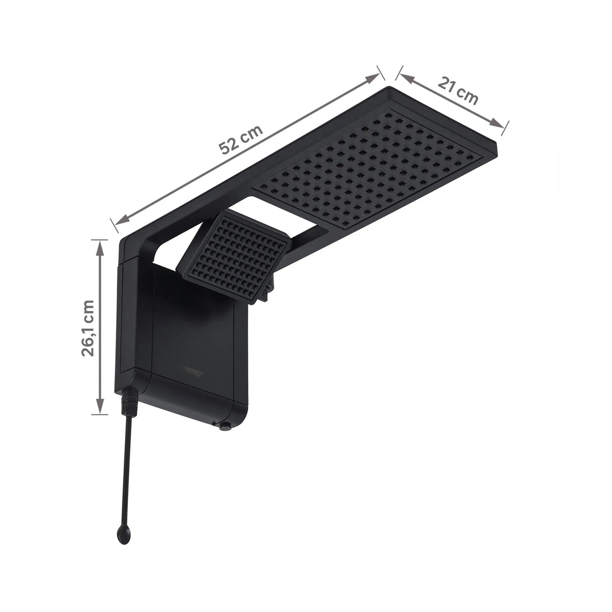 Chuveiro Elétrico Eletrônico 7800w Preto Fosco Quadrado Acqua Duo Ultra Lorenzetti