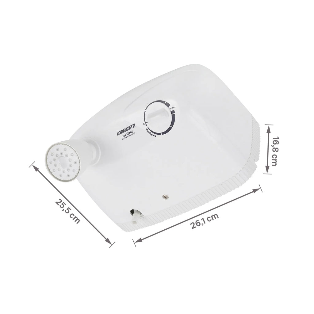 Chuveiro Elétrico Multitemperatura 7800w Branco Redondo com Pressurizador Jet Turbo Lorenzetti